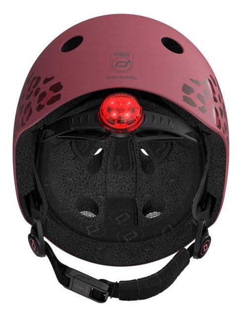 Шлем защитный детский Scoot and Ride, вишневый с фонариком 45-51см