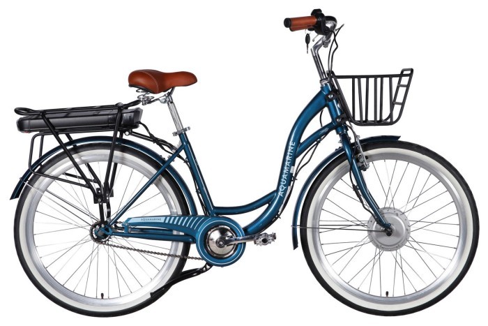 Велосипед с электроприводом 26" ST Dorozhnik eAQUAMARINE BH рама-17" 36B 13А*г 500Вт темно-синий с корзиной 2026