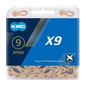 Цепь KMC X9 1/2х11/128х116L серебряная/серебряная, 9шв