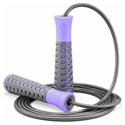 Скакалка PowerPlay 4206 Jump Rope PRO+ Сіро-фіолетова (2,75m.)