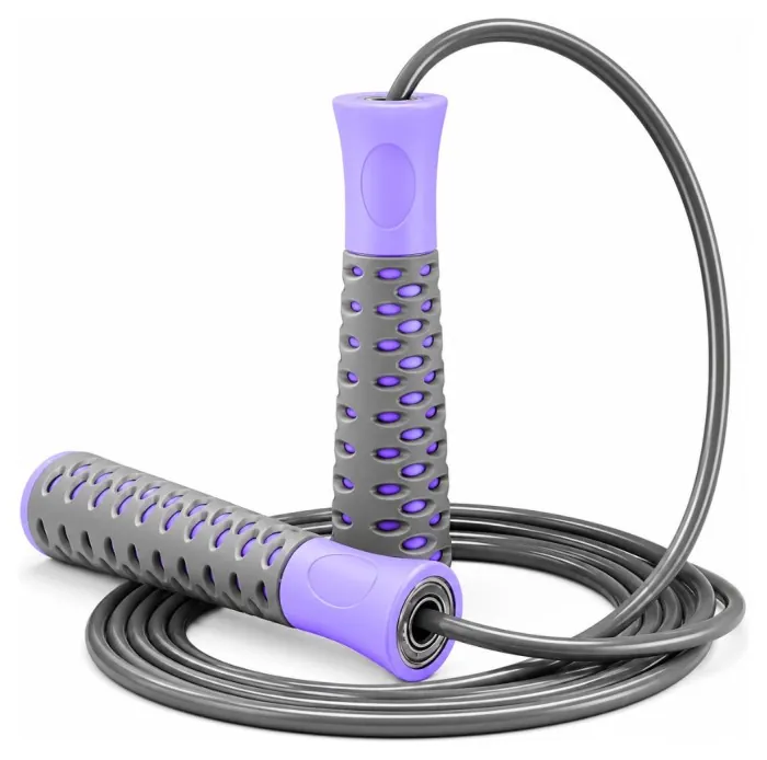 Скакалка PowerPlay 4206 Jump Rope PRO+ Сіро-фіолетова (2,75m.)