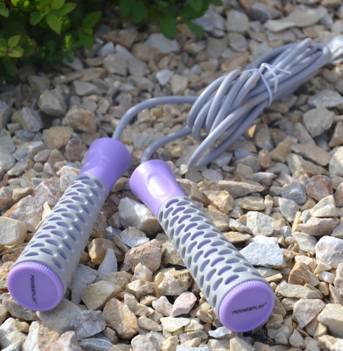 Скакалка PowerPlay 4206 Jump Rope PRO+ Сіро-фіолетова (2,75m.)