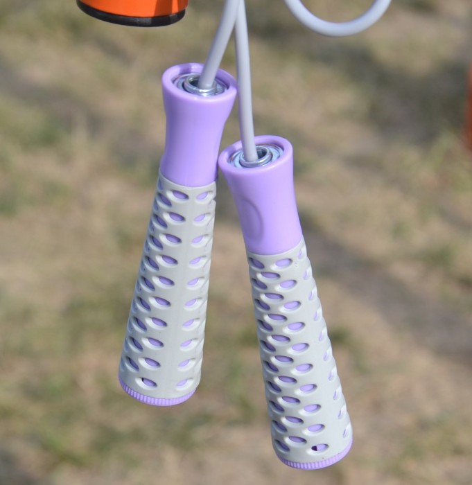 Скакалка PowerPlay 4206 Jump Rope PRO+ Сіро-фіолетова (2,75m.)