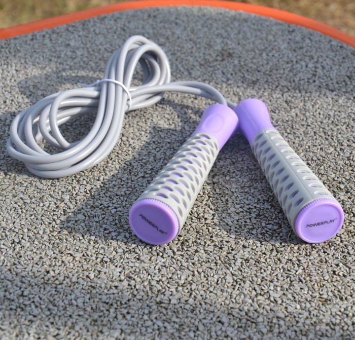 Скакалка PowerPlay 4206 Jump Rope PRO+ Сіро-фіолетова (2,75m.)