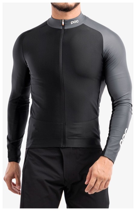 Джерси мужское POC Essential Road Mid LS Jersey, Uranium Black/Sylvanite Grey, S