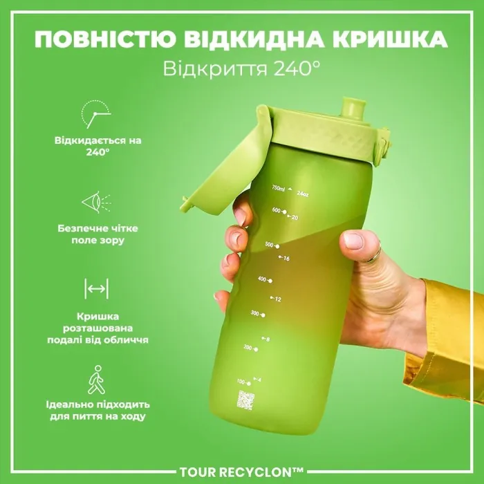 Картофель для воды ION8 750 мл. (ЭКО бутылка) BPA Free, Green