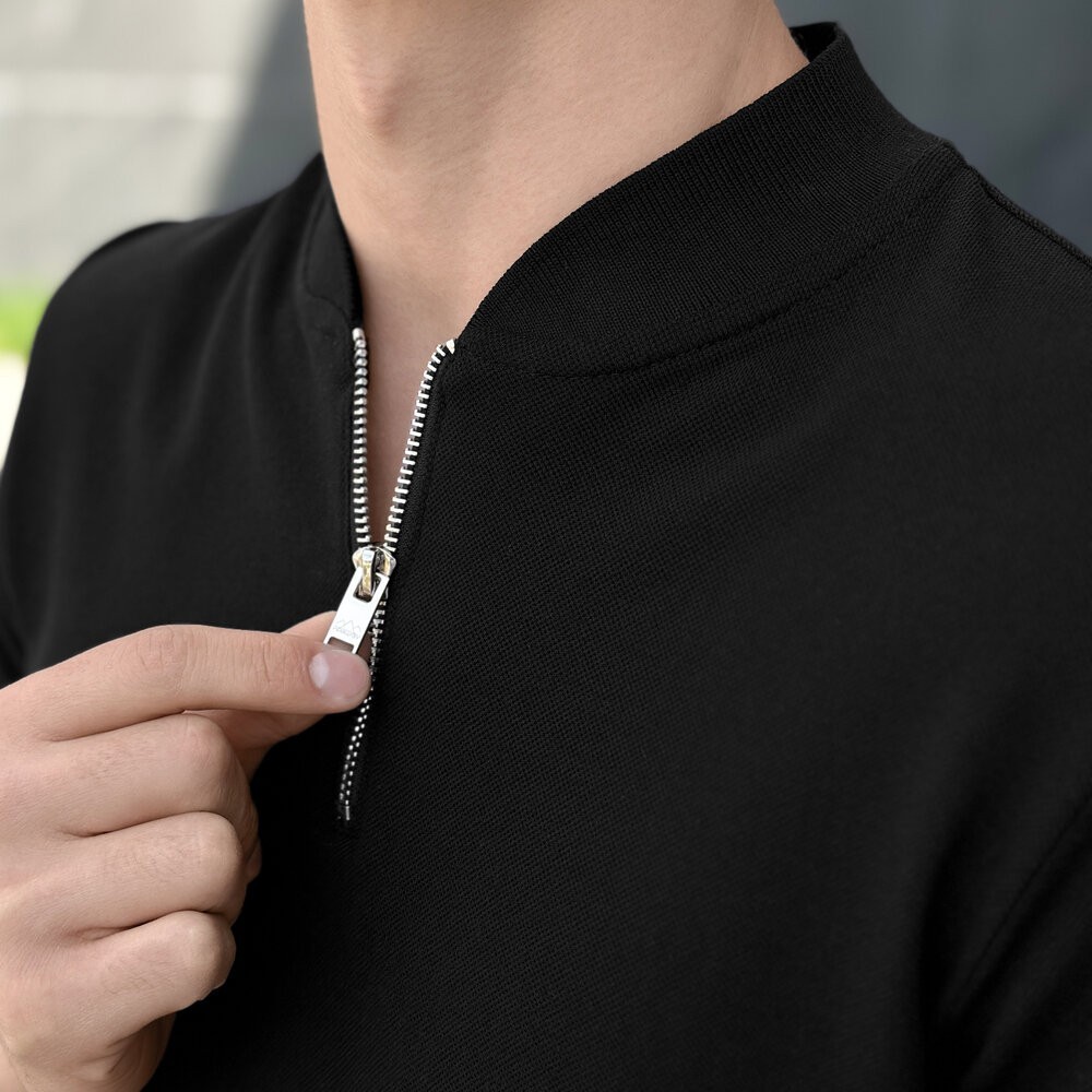 Мужская футболка поло черная Pobedov Nexus