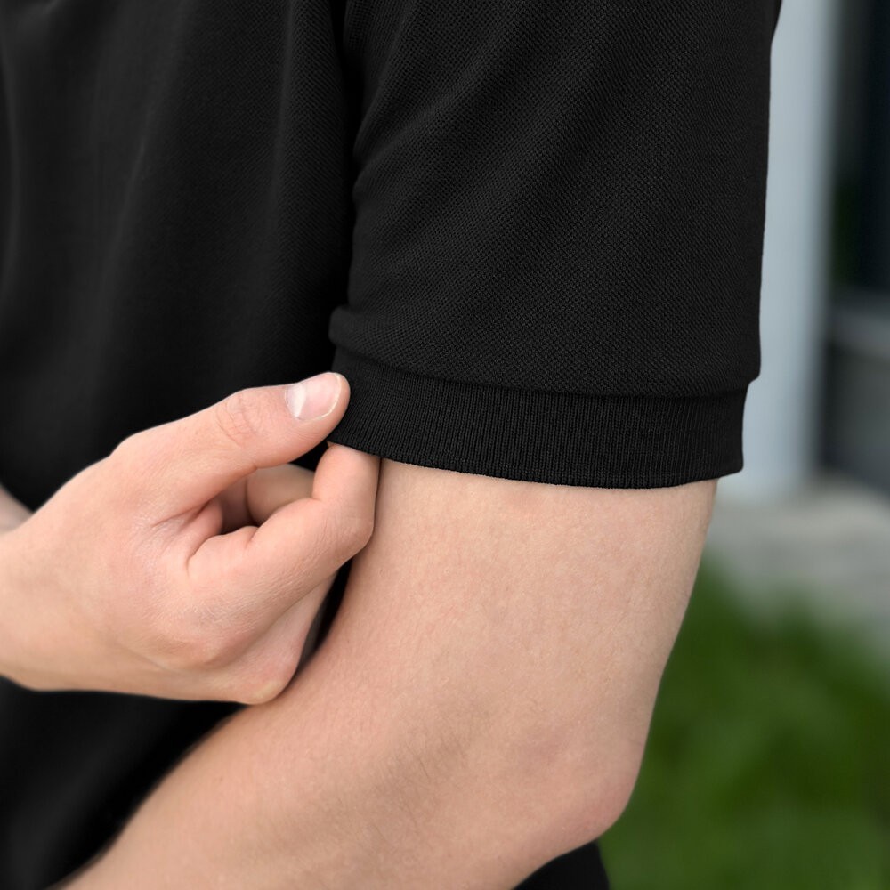 Мужская футболка поло черная Pobedov Nexus