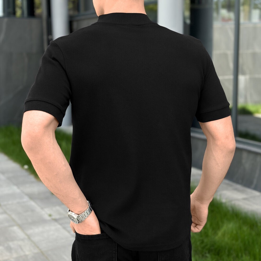 Мужская футболка поло черная Pobedov Nexus