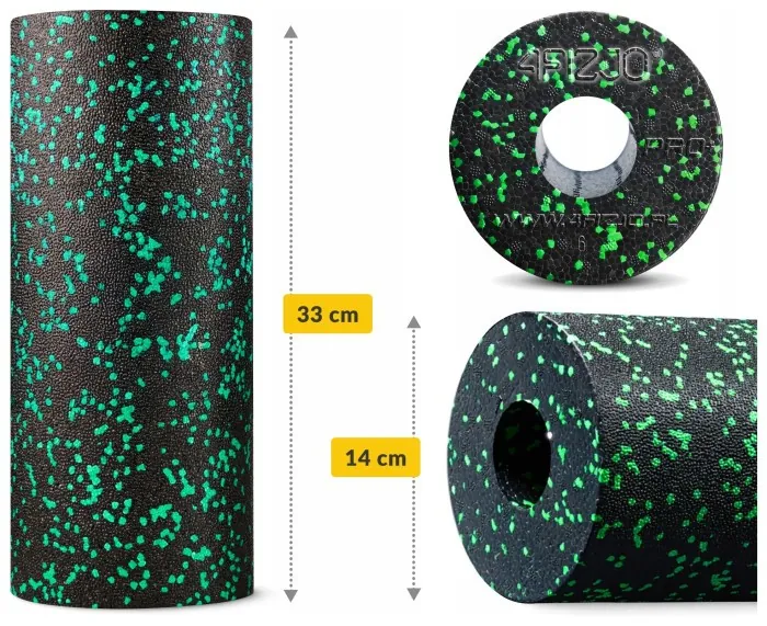 Массажный ролик 4FIZJO EPP PRO+ 33 x 14 см (валик, роллер) гладкий Black/Green (P-5907222931424)