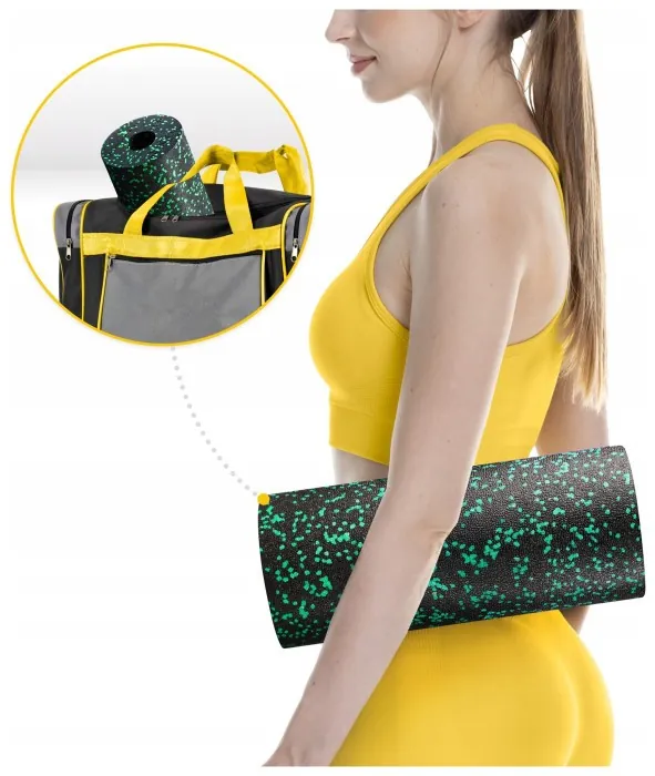 Массажный ролик 4FIZJO EPP PRO+ 33 x 14 см (валик, роллер) гладкий Black/Green (P-5907222931424)
