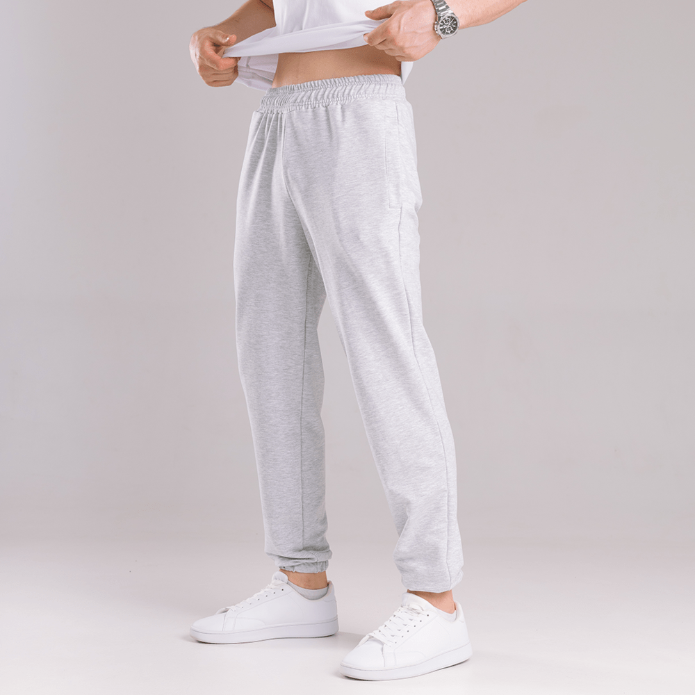 Мужские брюки джогеры с карманами серые меланжевые Pobedov 95