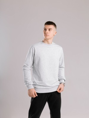 Світшот чоловічий однотонний сірий меланж Pobedov 001