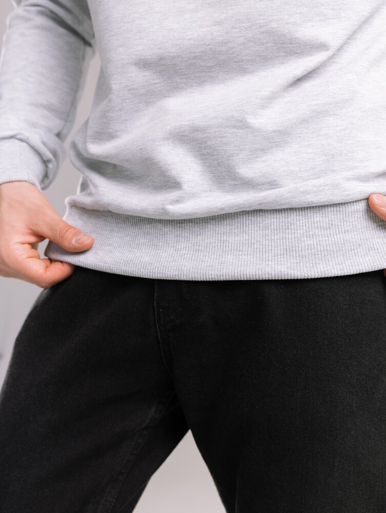 Світшот чоловічий однотонний сірий меланж Pobedov 001