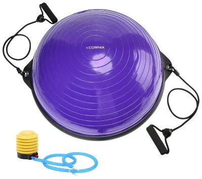 Балансировочная платформа (полусфера) Cornix Bosu Ball 58 см с эспандерами XR-0454 Violet
