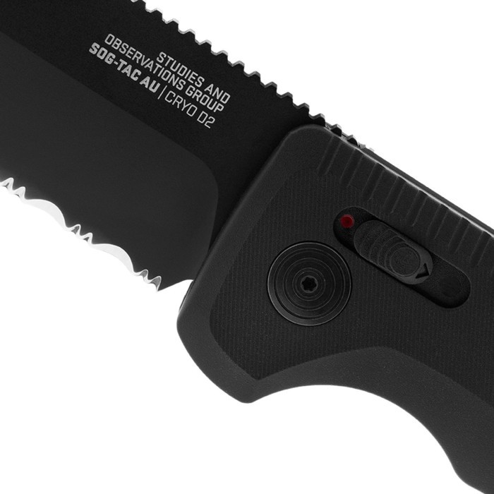 Розкладний ніж SOG SOG-TAC AU, Black, Partially Serrated