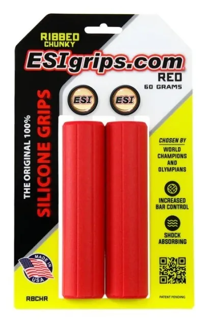 Гріпси ESI Ribbed Chunky Red Silicone Bicycle Grips (OBOD_RBCHR)