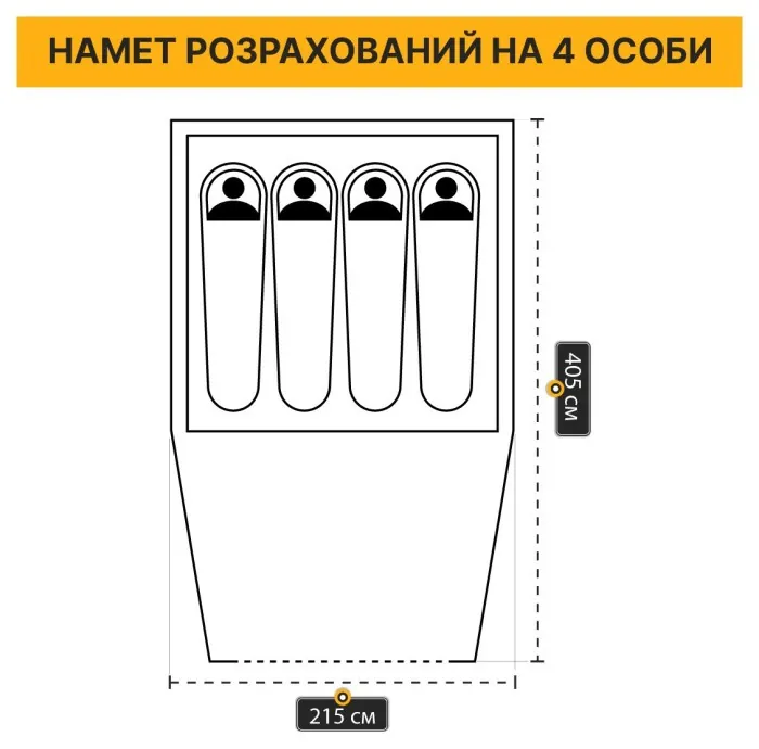 Готовий туристичний набір 4-місний: Намет LEOBRO Pro Camp Grey + 4 надувні килимки Air Mat 190x60 см