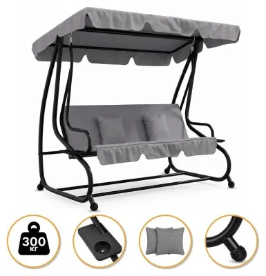 Большие качели с подушками LEOBRO Luxury Grey (LB-1042)