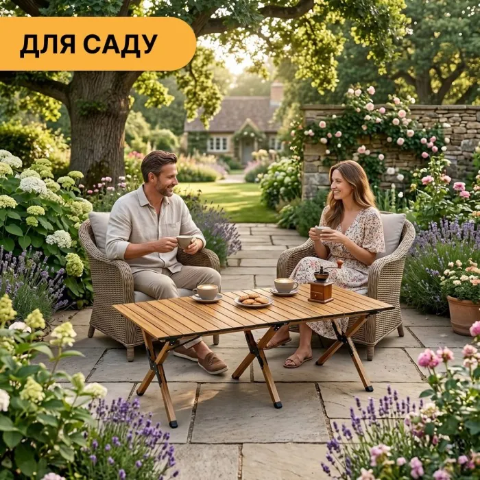 Розкладний туристичний стіл LEOBRO Camp Wood XL (LB-1069)