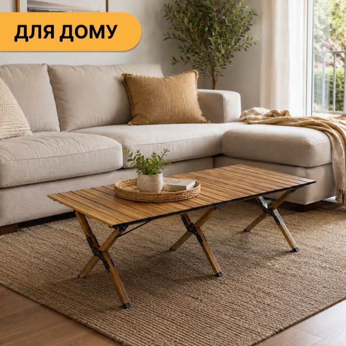 Розкладний туристичний стіл LEOBRO Camp Wood XL (LB-1069)