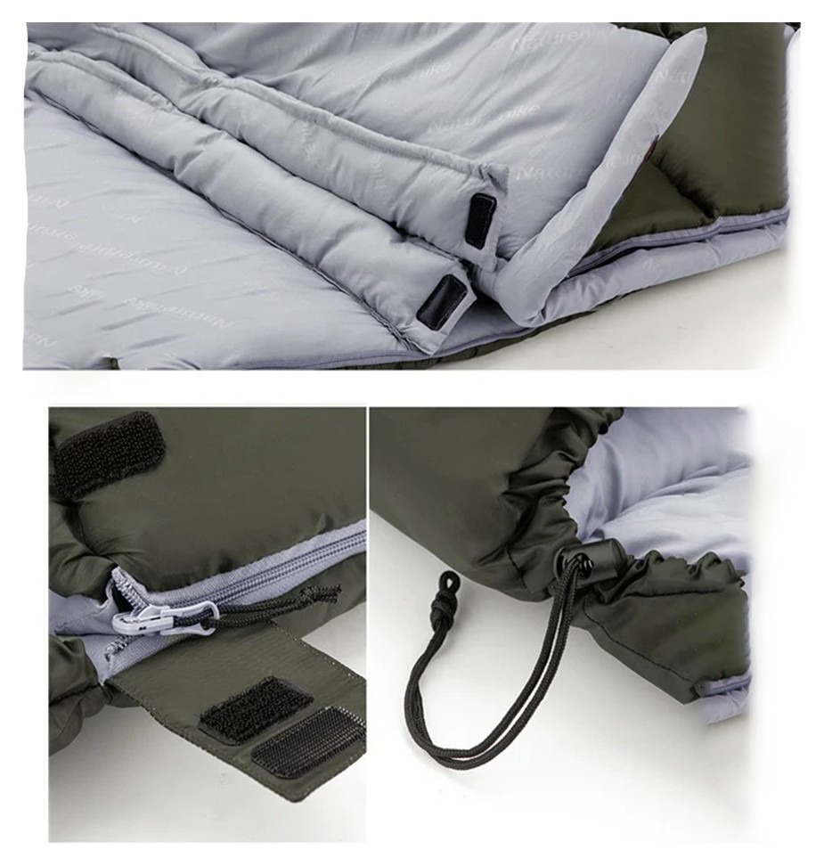 Спальник з капюшоном Naturehike U150 NH20MSD07, (11°C), правий, зелений