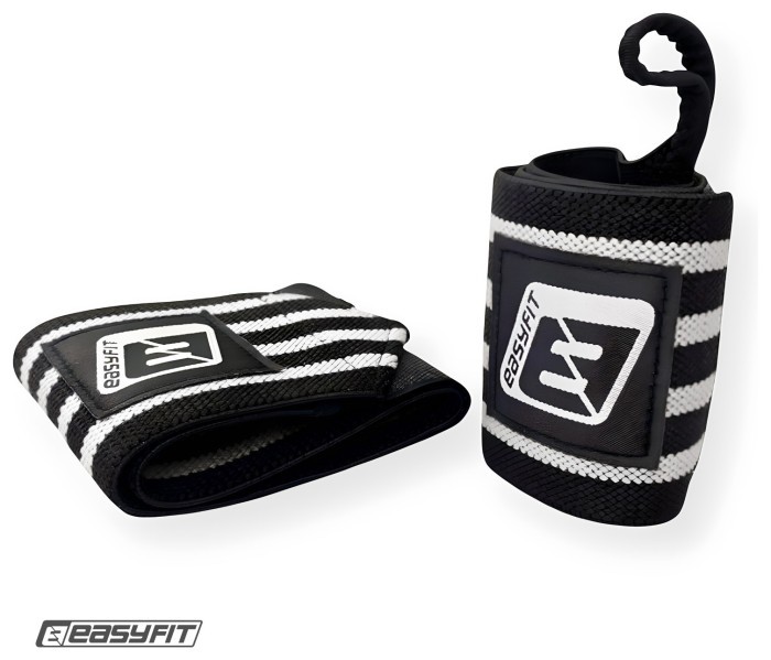 Кистьові бинти EasyFit 50х8 см фіксатор на зап'ястя (чорно-білі), укр, укр