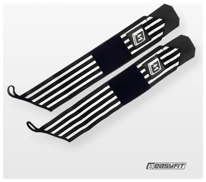 Кистьові бинти EasyFit 50х8 см фіксатор на зап'ястя (чорно-білі)