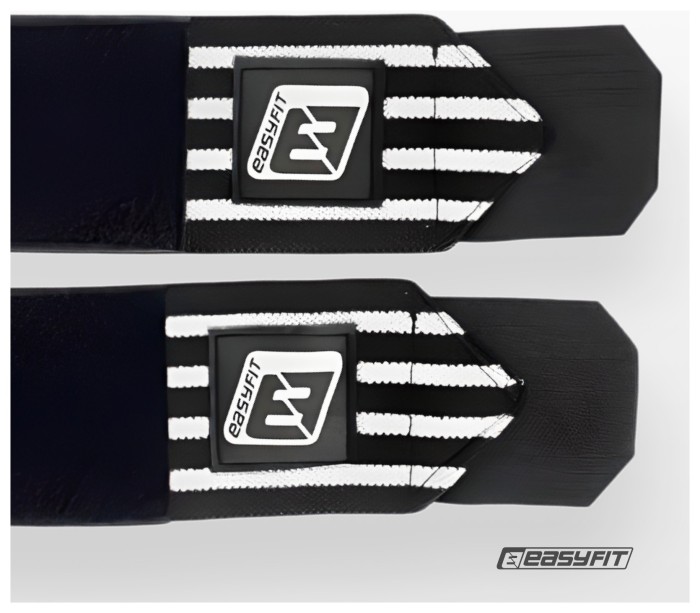 Кистьові бинти EasyFit 50х8 см фіксатор на зап'ястя (чорно-білі)