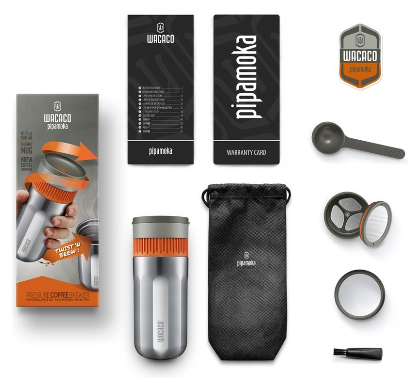 Портативная кофеварка-термокружка Wacaco Pipamoka, механическая, для молотого кофе