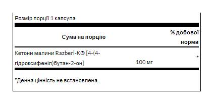 Razberi-K Raspberry Ketones 100mg - 60caps