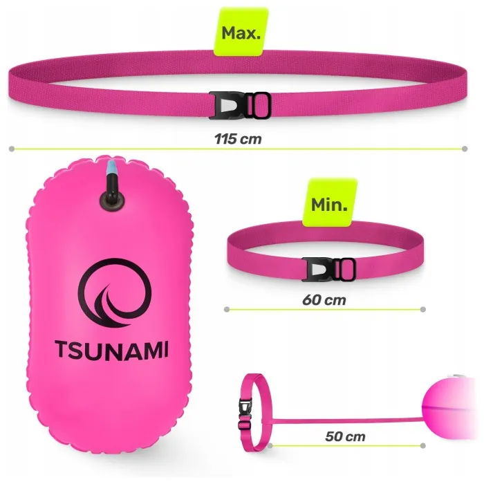 Буй для плавания TSUNAMI Basic надувной Pink (P-5907739314079)