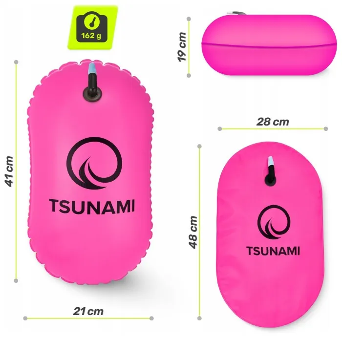Буй для плавания TSUNAMI Basic надувной Pink (P-5907739314079)