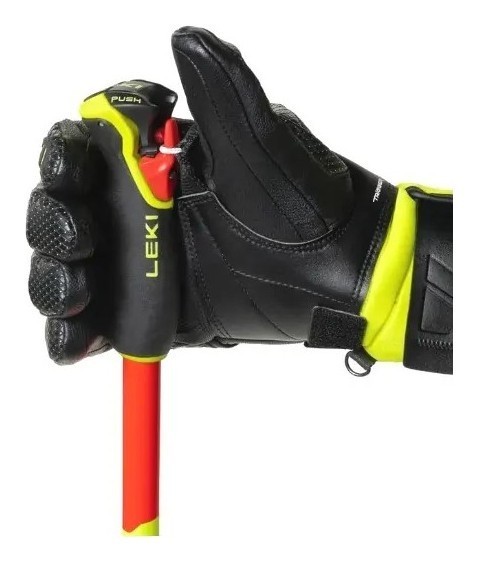 Палки для горных лыж для подростков Leki WCR LITE GS 3D 95см Fluorescent red/black/neon yellow (65065901-WRH)