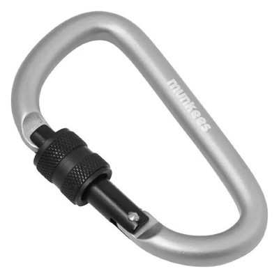 Munkees 3248 карабін D with Screw Lock 8 mm x 80 mm grey