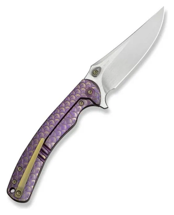 Нож складной туристический Weknife Dracarys, (9.1 см) Böhler M390 / титан 6AL4V фиолетовый/золотой