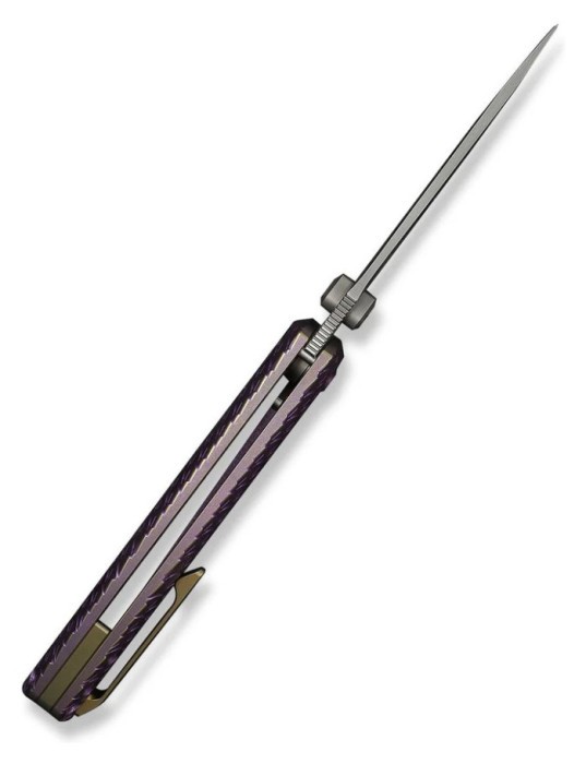 Нож складной туристический Weknife Dracarys, (9.1 см) Böhler M390 / титан 6AL4V фиолетовый/золотой