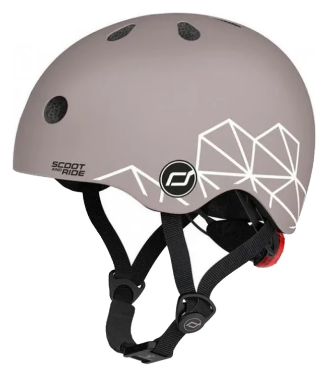 Шолом захисний дитячий Scoot and Ride, коричневий, з ліхтариком, 45-51см (DWT_SR-181206-BROWNLINES)