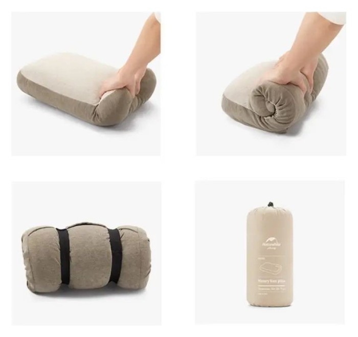 Подушка з пам'яттю прямокутна Naturehike NH22ZT002,сіра