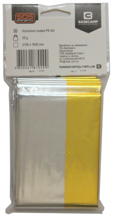 Термоковдра рятувальна Base Camp Thermal Blanket, 210*160 см
