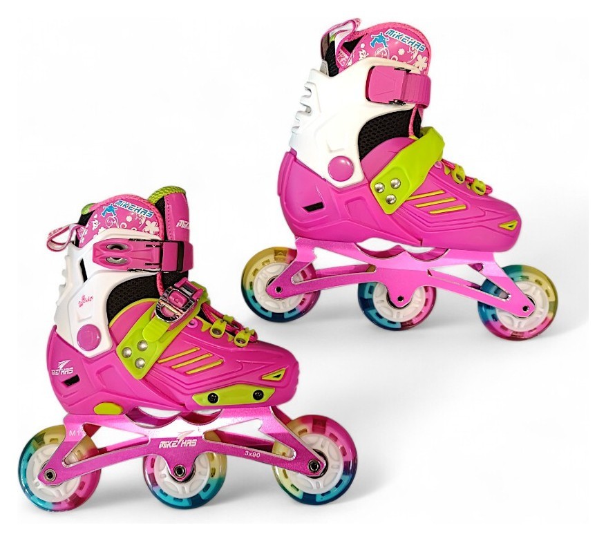 Дитячі розсувні роликові ковзани BAVAR SPORT зі світними колесами (розмір 32–35) (рожевий), укр, укр