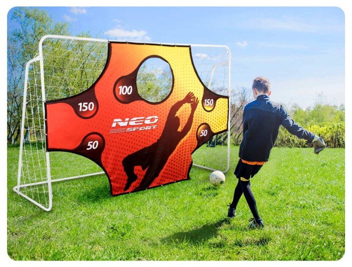 Ворота футбольные Neo-Sport 245 x 155 x 80 см, белые