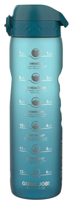 Бульба для води ION8 1000 мл. BPA Free, Times To Drink, (ЕКО пляшка) BPA Free, Teal & Blue