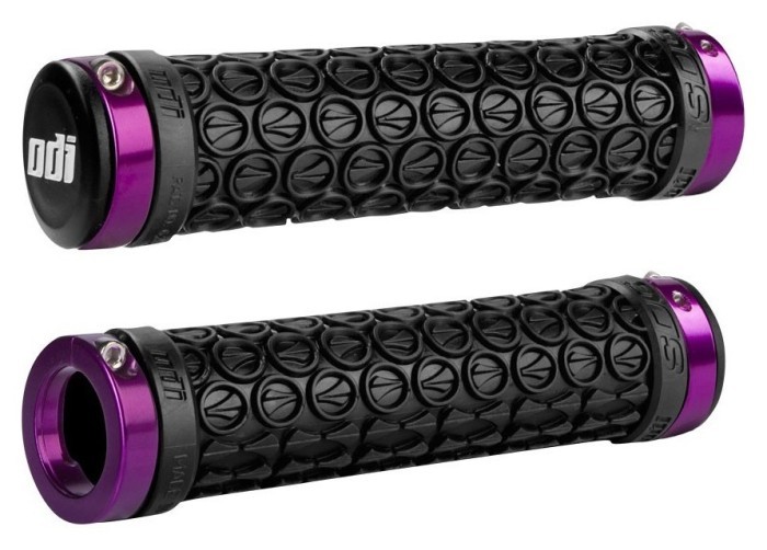 Гріпси ODI SDG LOCK-ON GRIPS Black w/Purple Clamps (чорні з фіолетовими замками), укр, укр
