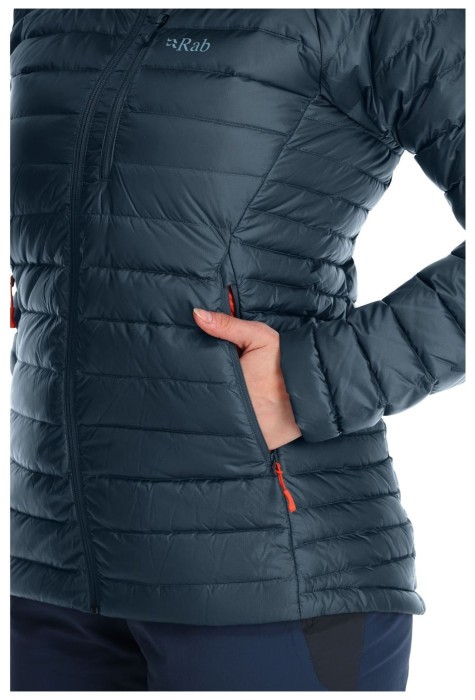 Легкий жіночий пуховик Rab Microlight Alpine Jacket Wmns, Orion Blue/Citadel, 10