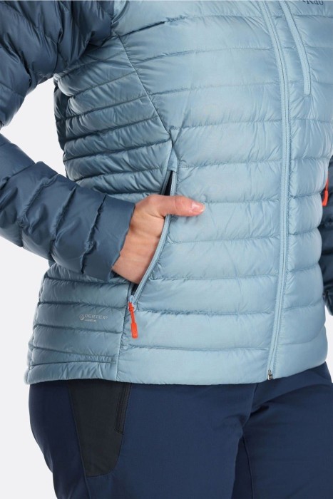 Легкий жіночий пуховик Rab Microlight Alpine Jacket Wmns, Orion Blue/Citadel, 10