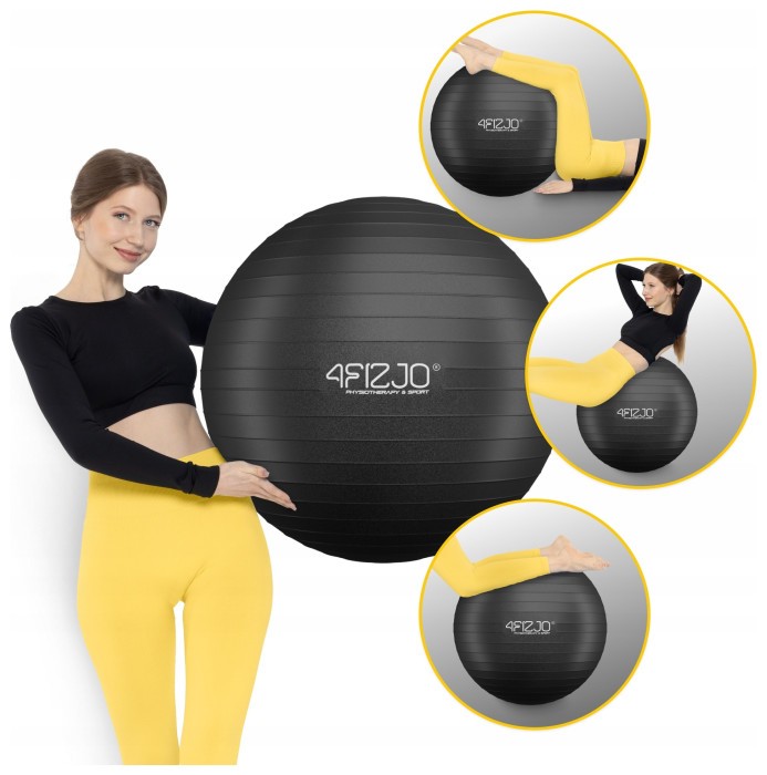М'яч для фітнесу (фітбол) 4FIZJO 85 см Anti-Burst Black (P-5907222931516)