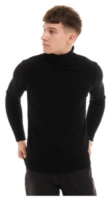 Мужской гольф Pobedov Neck. Черный гольф для мужчин осенний весенний