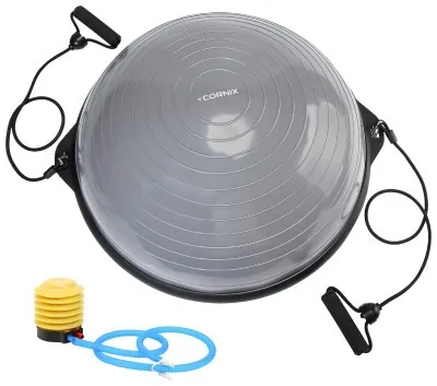 Балансувальна платформа (півсфера) Cornix Bosu Ball 58 см з еспандерами XR-0455 Grey