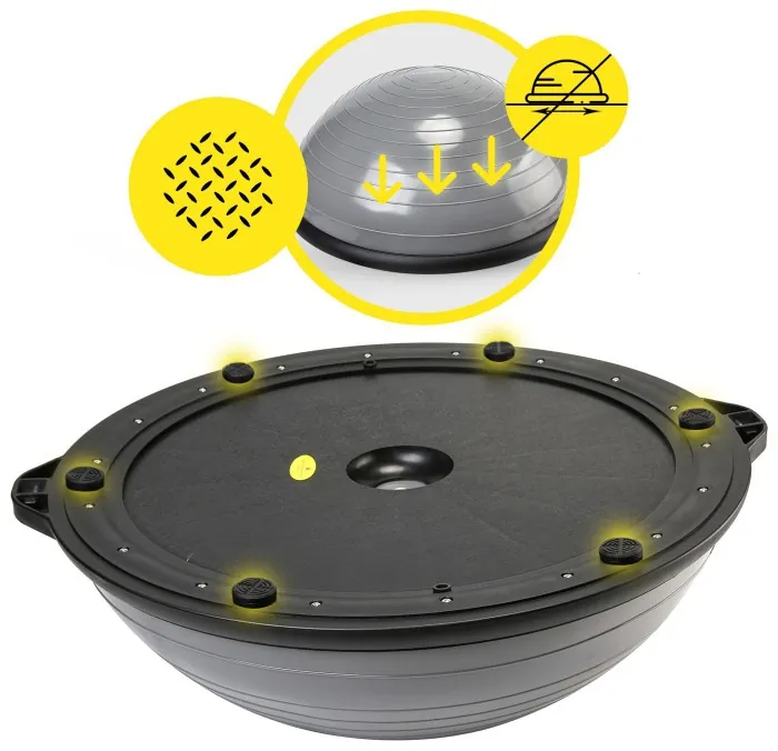 Балансувальна платформа (півсфера) Cornix Bosu Ball 58 см з еспандерами XR-0455 Grey
